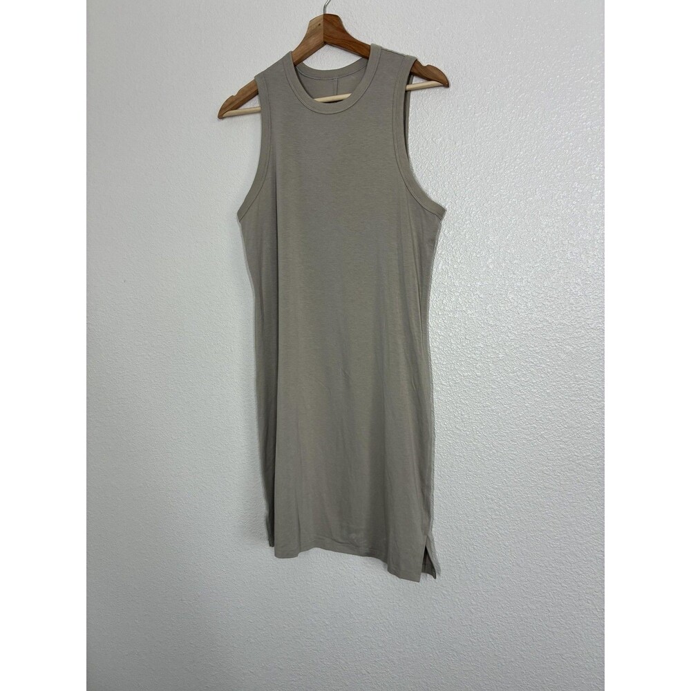 Lululemon Cotton Dress Small Beige Tank Jersey Crew Neck Short Casual Travel - Picture 2 of 10